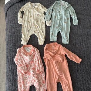 Assorted Sleep & Play Onesies: 0-3 Months